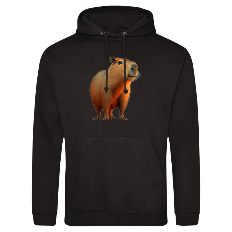 Kapibara - Męska Bluza z kapturem Czarna
