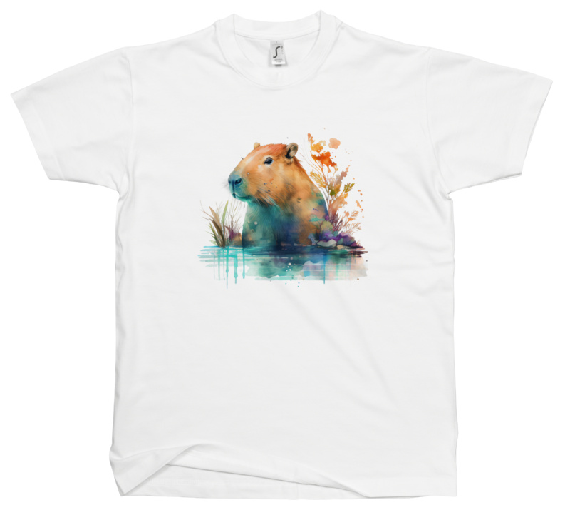 Kapibara - Męska Koszulka Biała