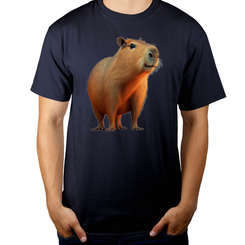 Kapibara - Męska Koszulka Ciemnogranatowa
