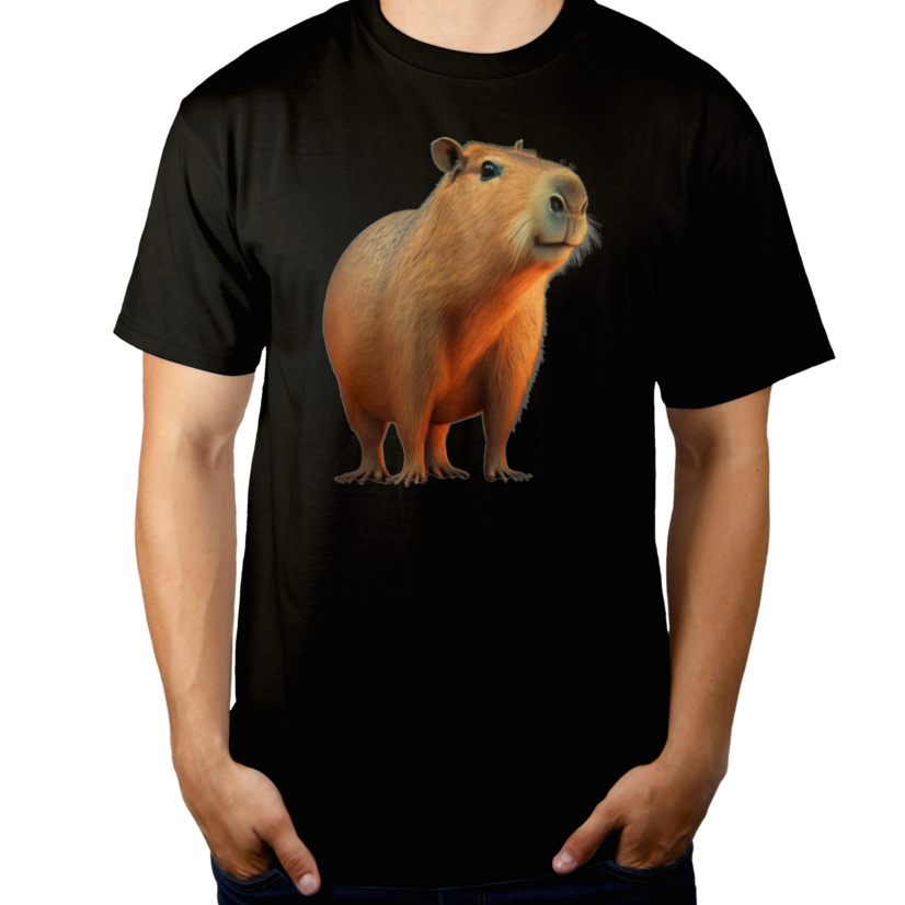 Kapibara - Męska Koszulka Czarna