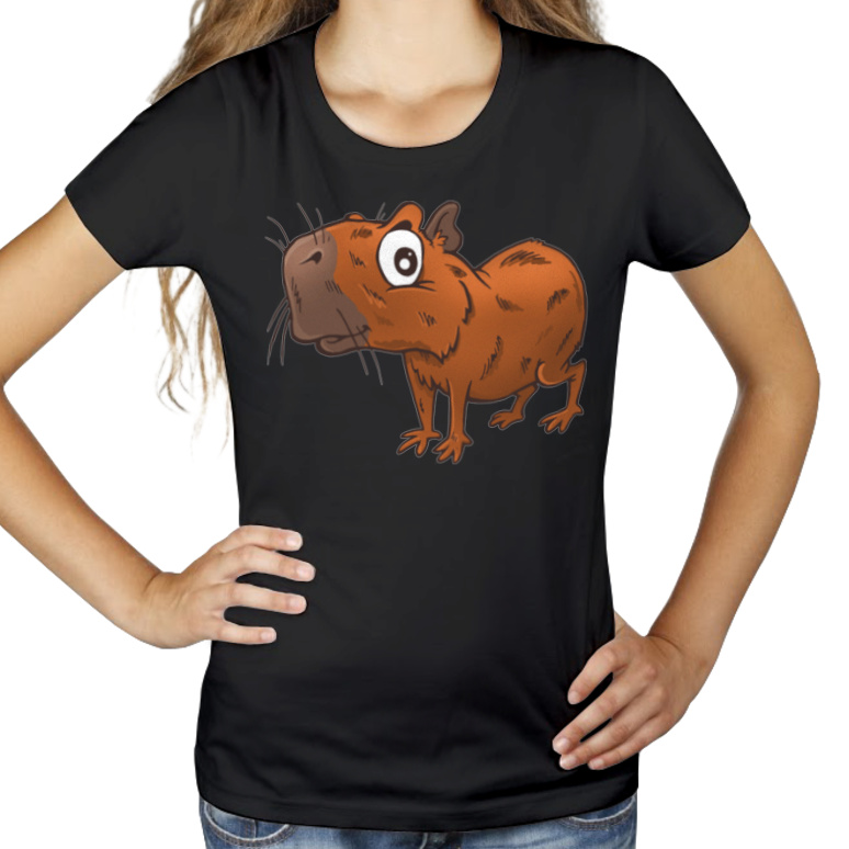 Kapibara - Damska Koszulka Czarna