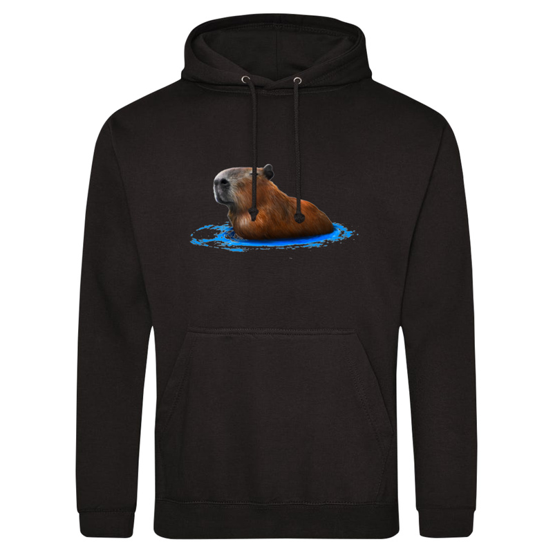 Kapybara Pływająca Kapibara - Męska Bluza z kapturem Czarna