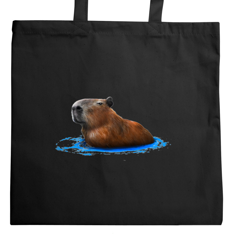 Kapybara Pływająca Kapibara - Torba Na Zakupy Czarna