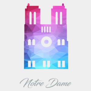 Katedra Notre Dame - Męska Koszulka Biała