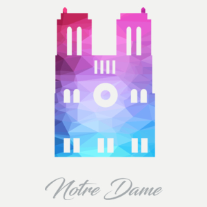 Katedra Notre Dame - Damska Koszulka Biała