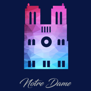 Katedra Notre Dame - Męska Koszulka Ciemnogranatowa