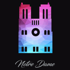 Katedra Notre Dame - Męska Koszulka Czarna