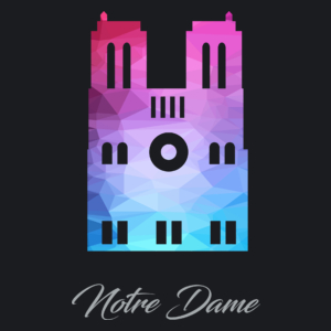 Katedra Notre Dame - Damska Koszulka Czarna