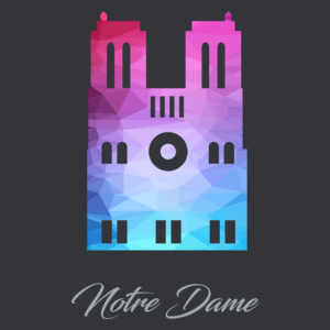 Katedra Notre Dame - Męska Koszulka Szara