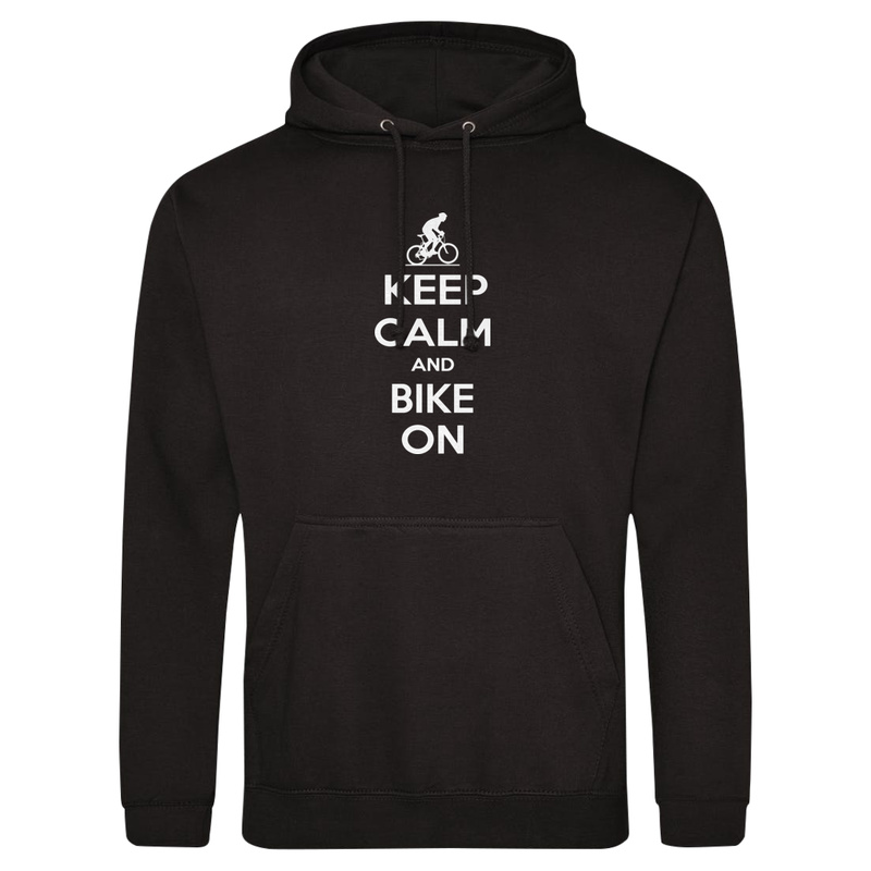 Keep Calm And Bike On - Męska Bluza z kapturem Czarna