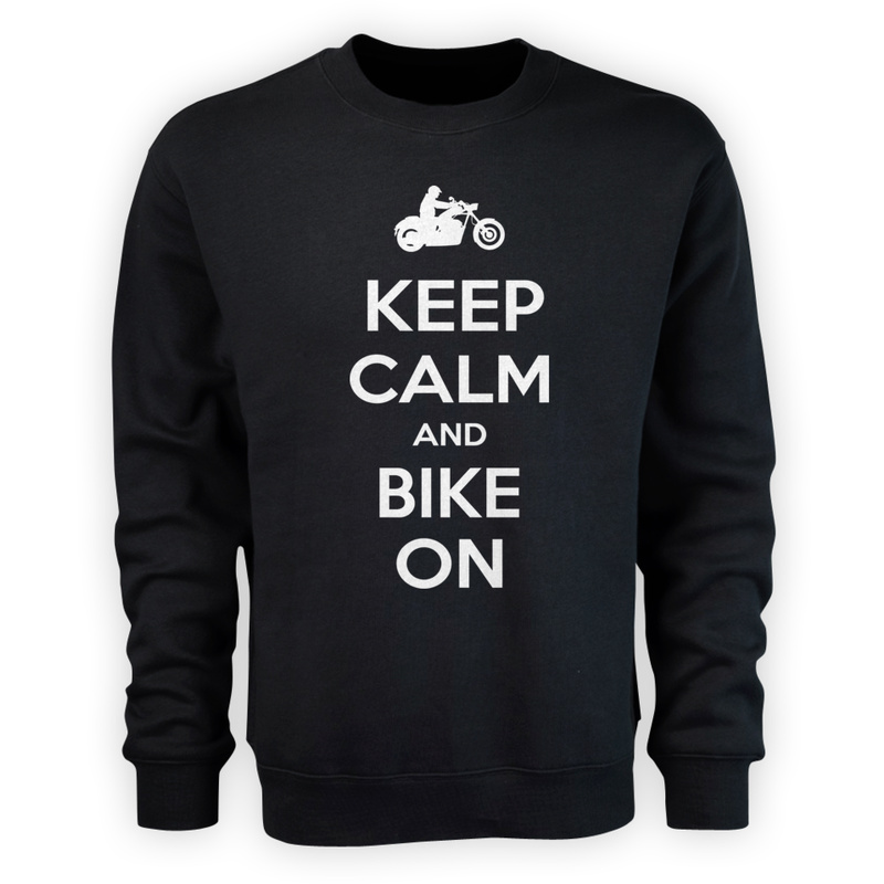 Keep Calm And Bike On Chopper - Męska Bluza Czarna