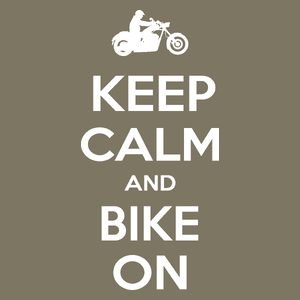 Keep Calm And Bike On Chopper - Męska Koszulka Khaki