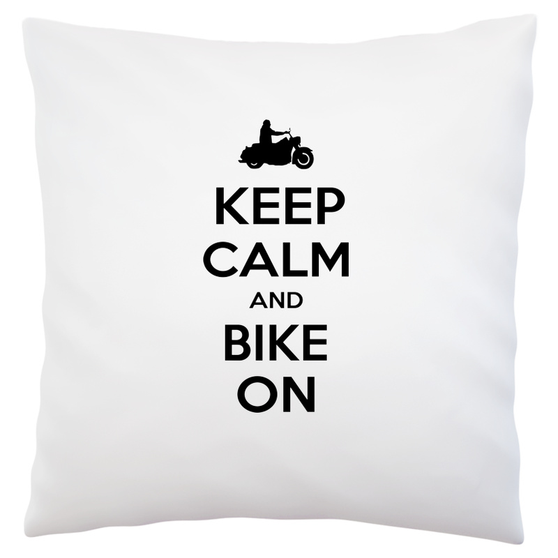 Keep Calm And Bike On Cruiser - Poduszka Biała