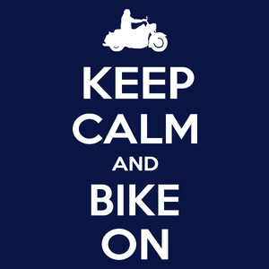 Keep Calm And Bike On Cruiser - Męska Koszulka Ciemnogranatowa