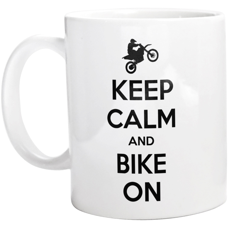 Keep Calm And Bike On Motocross - Kubek Biały
