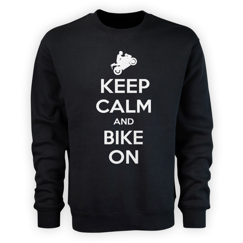 Keep Calm And Bike On Motocykl - Męska Bluza Czarna