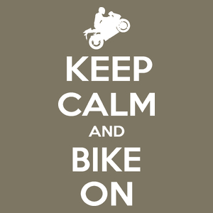Keep Calm And Bike On Motocykl - Męska Koszulka Khaki
