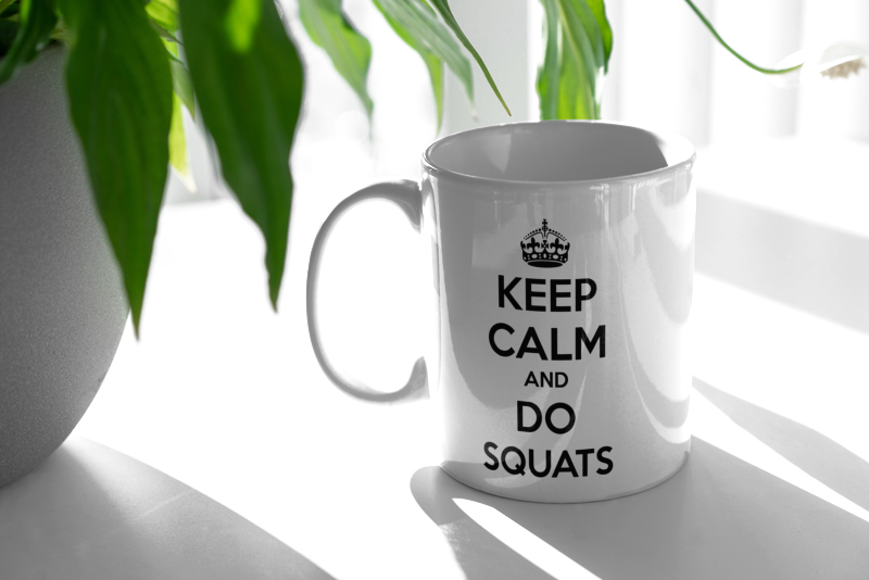 Keep Calm And Do Squats - Kubek Biały
