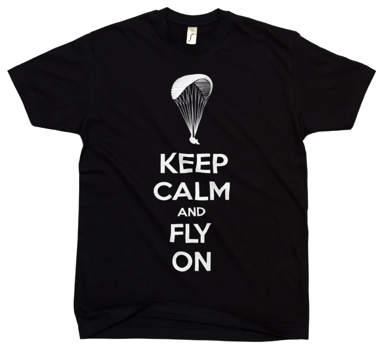 Keep Calm And Fly - Męska Koszulka Czarna