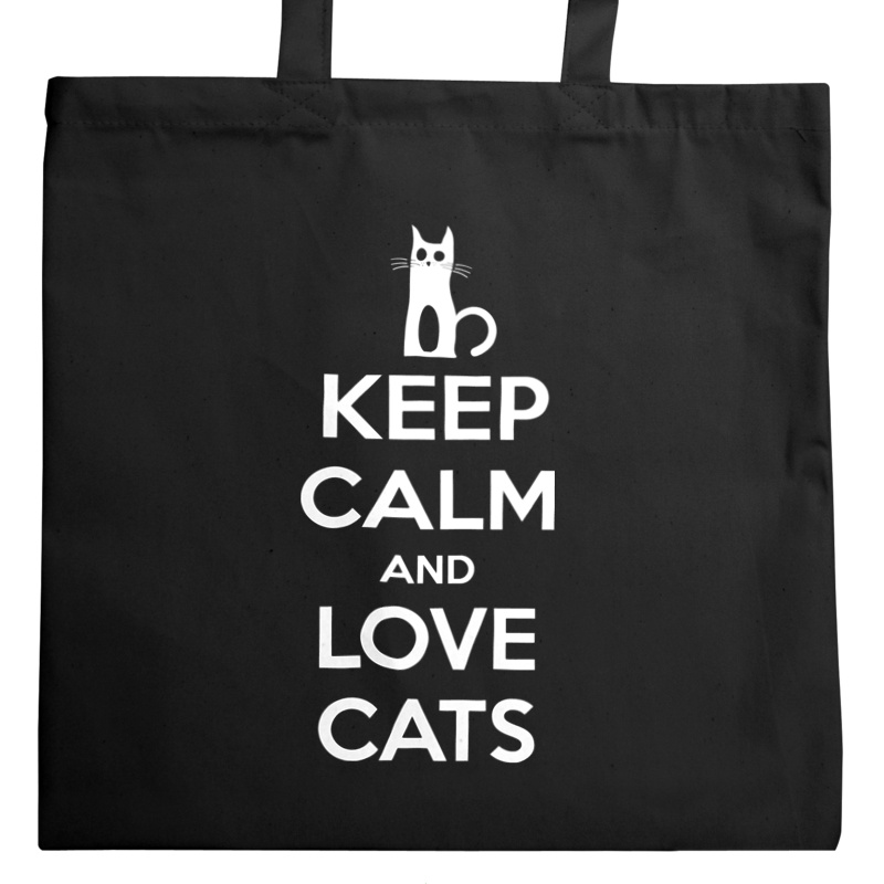 Keep Calm And Love Cats - Torba Na Zakupy Czarna