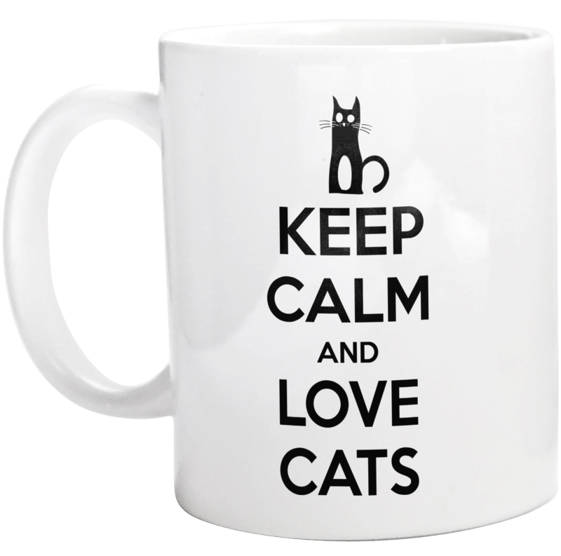 Keep Calm And Love Cats - Kubek Biały