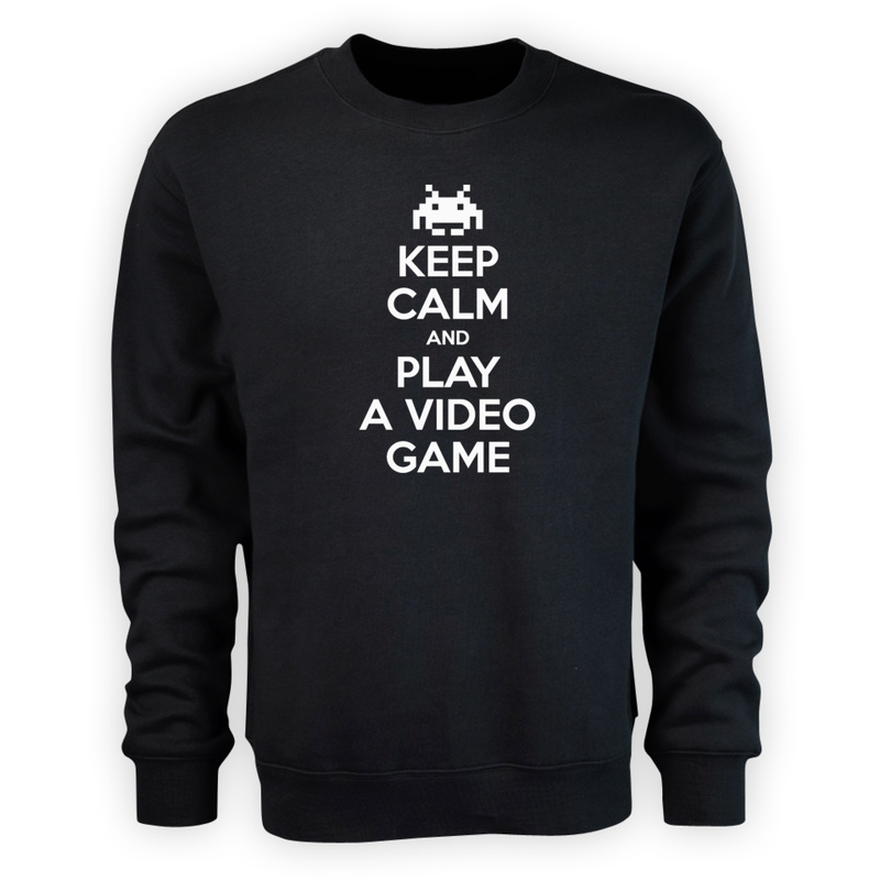 Keep Calm And Play A Video Game - Męska Bluza Czarna