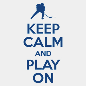 Keep Calm And Play Ice Hockey - Męska Koszulka Biała