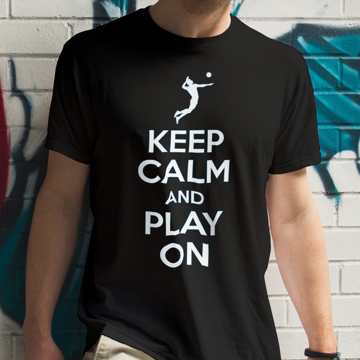 Keep Calm And Play On - Volleyball - Męska Koszulka Czarna
