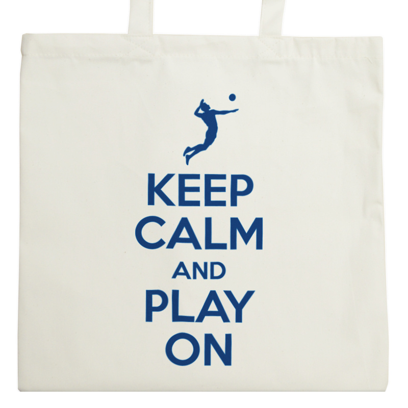 Keep Calm And Play On - Volleyball - Torba Na Zakupy Natural