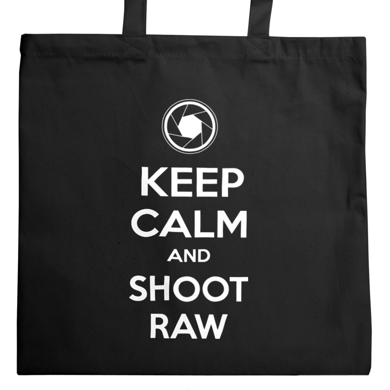 Keep Calm And Shoot Raw - Torba Na Zakupy Czarna