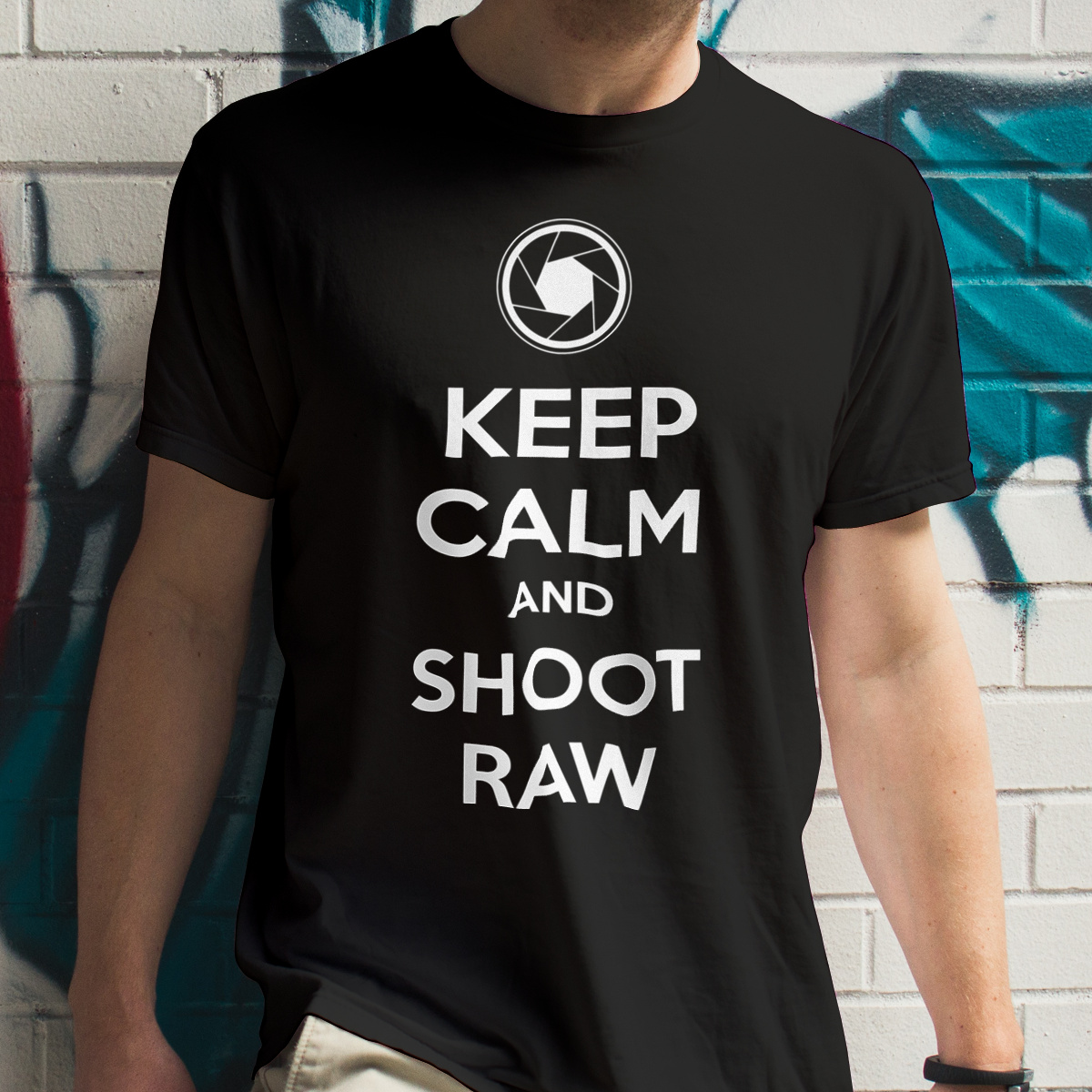 Keep Calm And Shoot Raw - Męska Koszulka Czarna