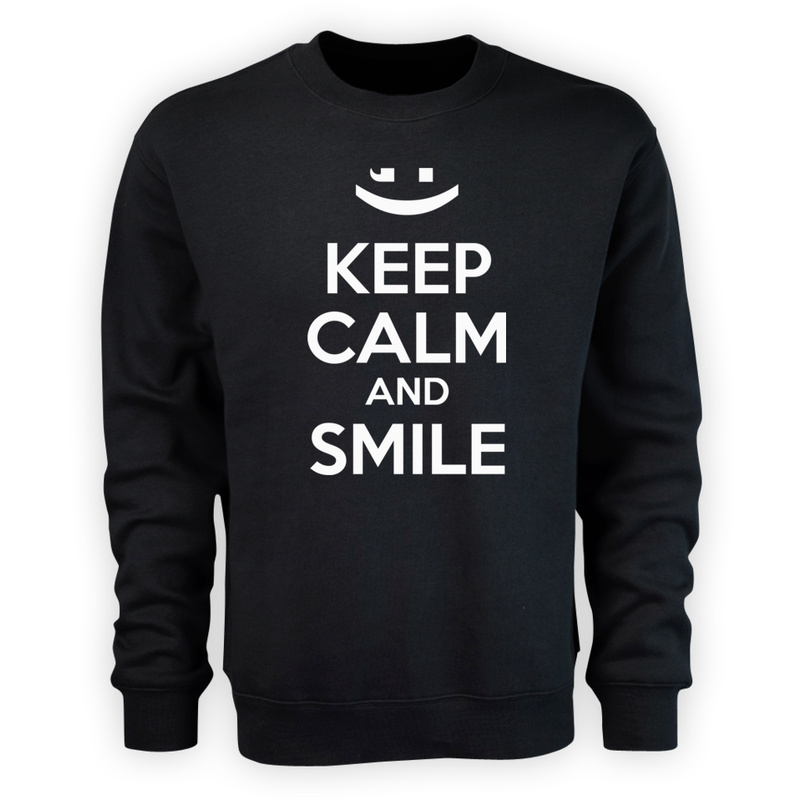 Keep Calm And Smile - Męska Bluza Czarna
