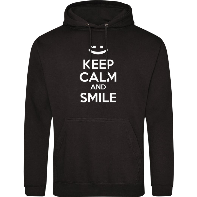 Keep Calm And Smile - Męska Bluza z kapturem Czarna