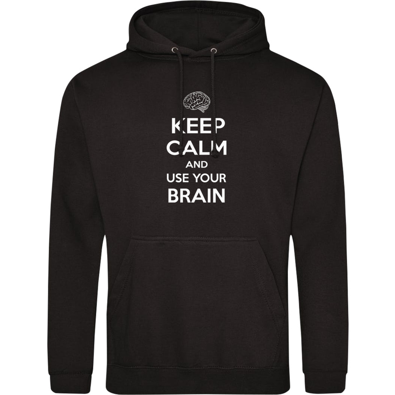 Keep Calm And Use Your Brain - Męska Bluza z kapturem Czarna