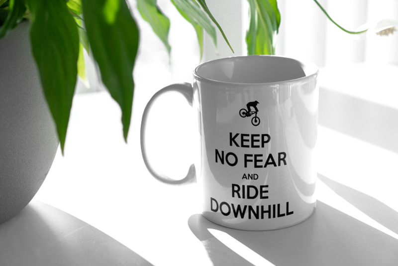 Keep Calm Downhill - Kubek Biały
