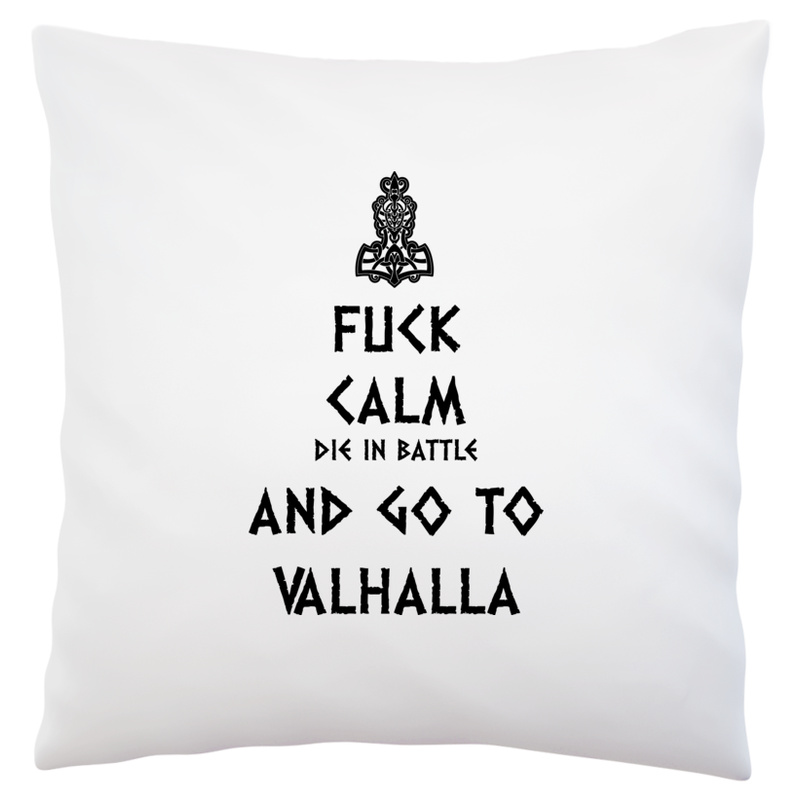 Keep Calm Viking Valhalla - Poduszka Biała