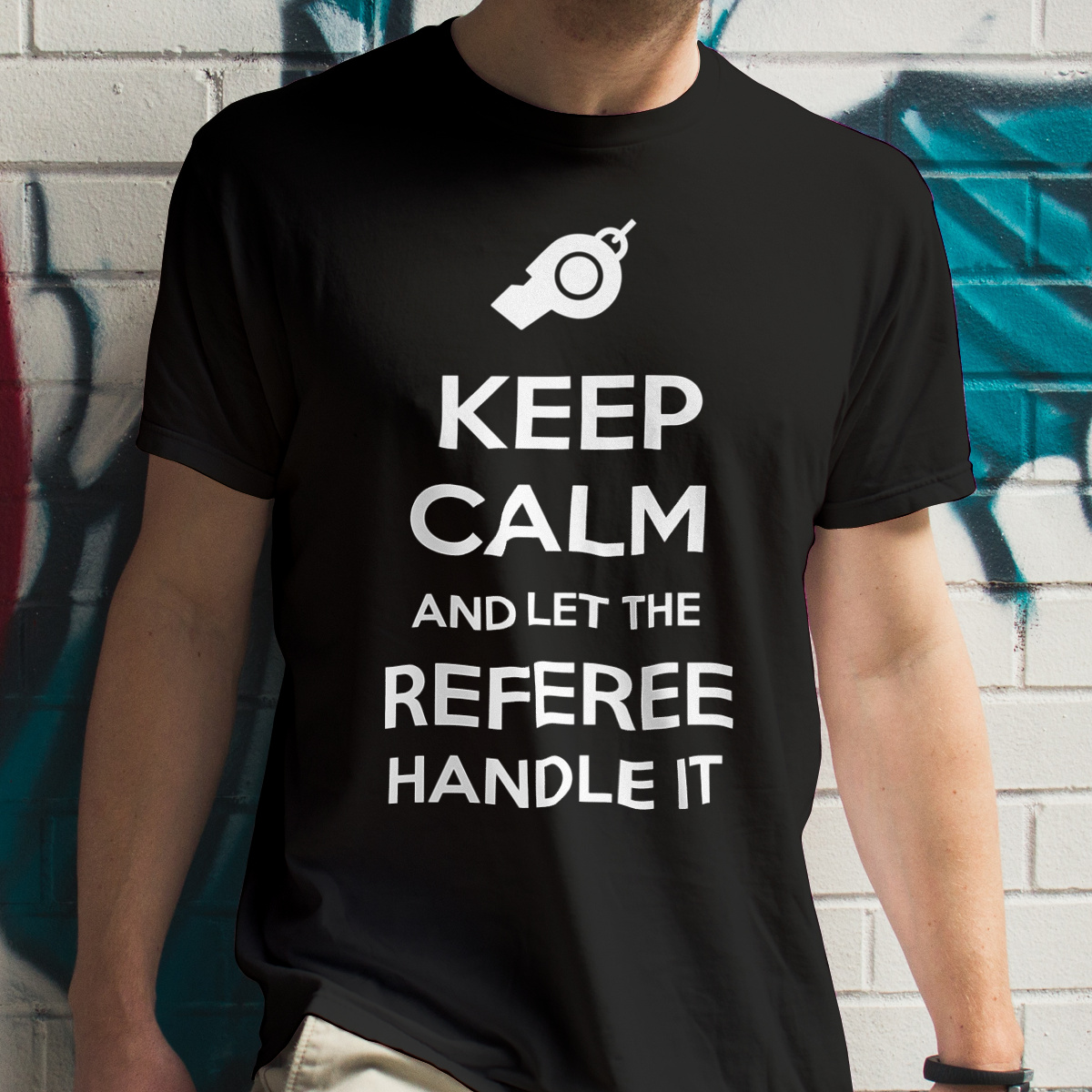 Keep Calm and Let the Referee Handle It - Męska Koszulka Czarna