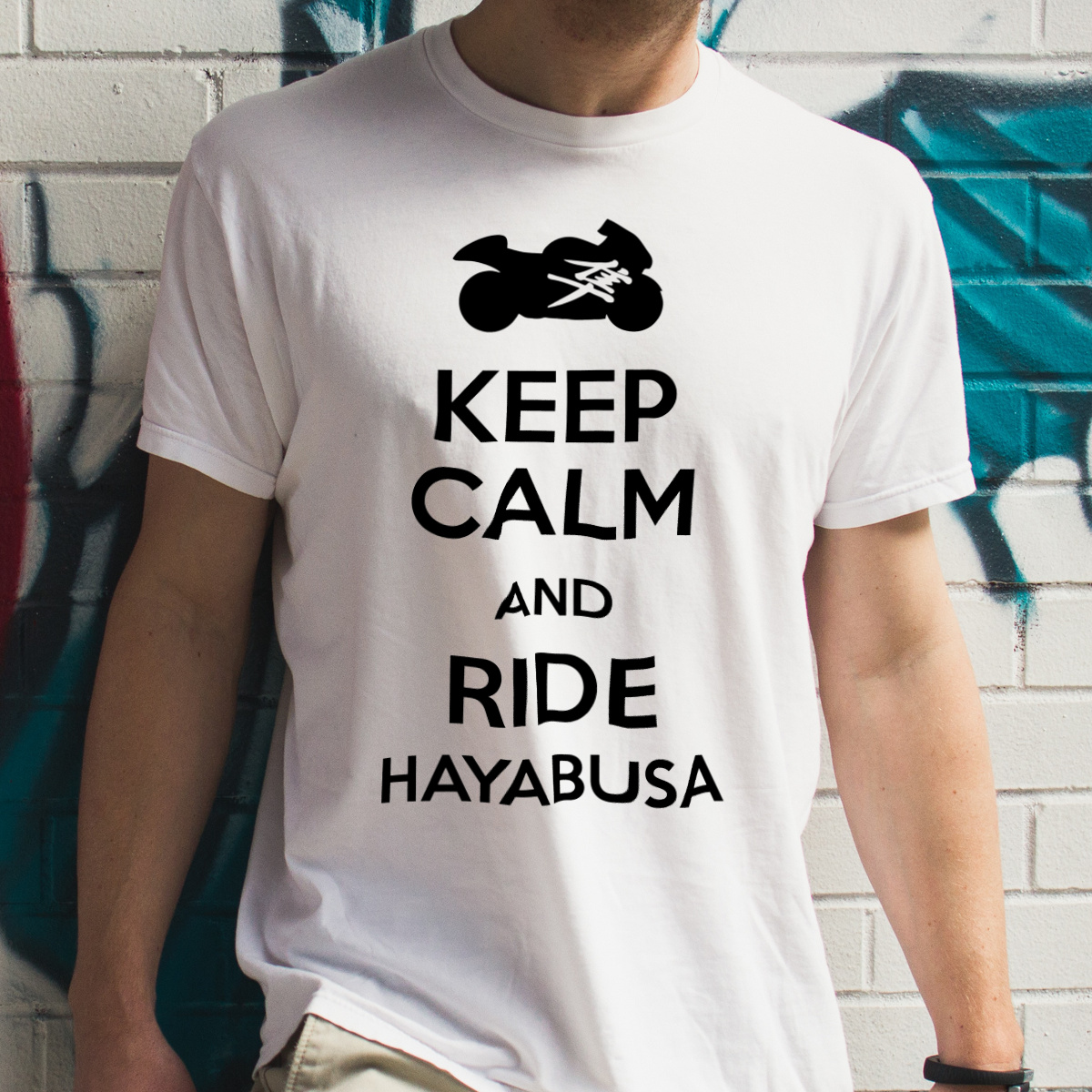 Keep calm and ride Hayabusa - Męska Koszulka Biała