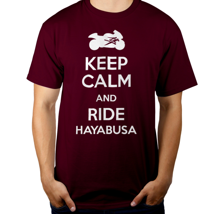 Keep calm and ride Hayabusa - Męska Koszulka Burgundowa