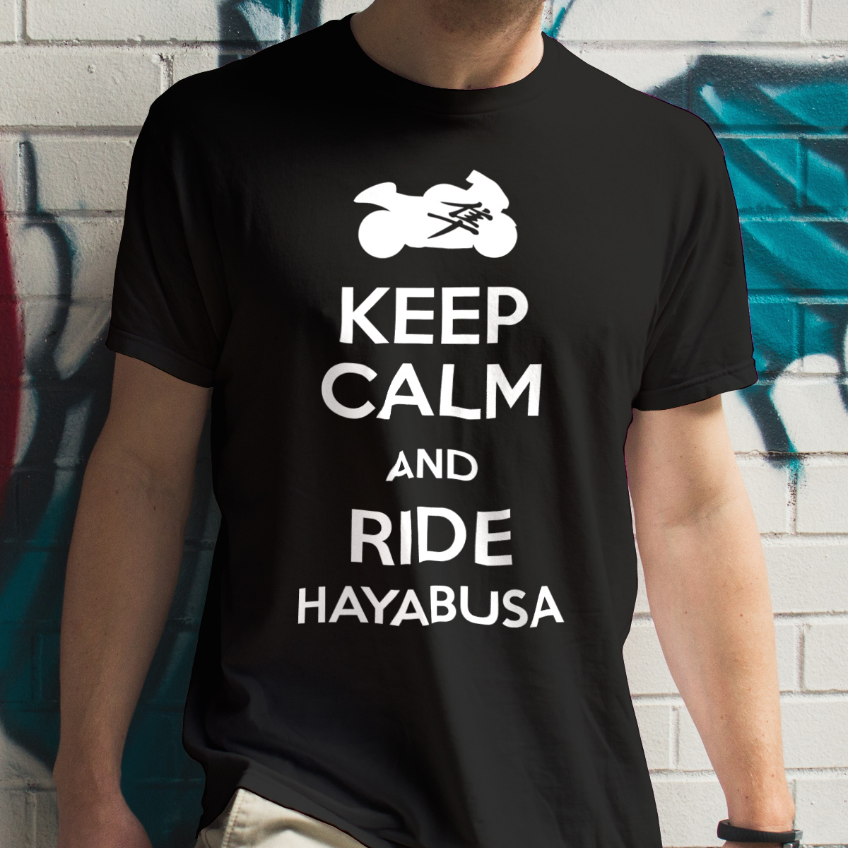 Keep calm and ride Hayabusa - Męska Koszulka Czarna