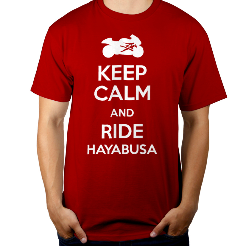 Keep calm and ride Hayabusa - Męska Koszulka Czerwona