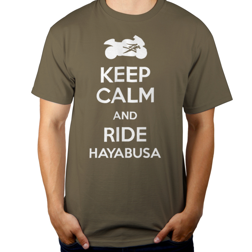 Keep calm and ride Hayabusa - Męska Koszulka Khaki