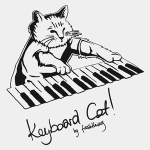 Keyboard Cat - Męska Koszulka Biała