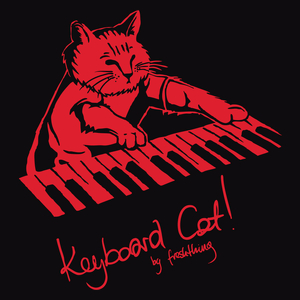 Keyboard Cat - Męska Koszulka Czarna