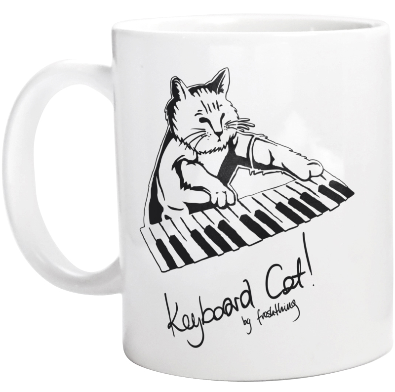 Keyboard Cat - Kubek Biały
