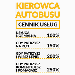 Kierowca Autobusu - Cennik Usług - Poduszka Biała