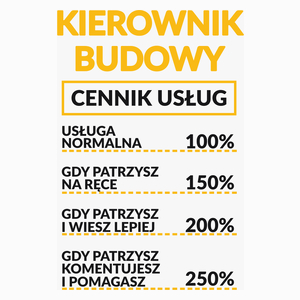 Kierownik Budowy - Cennik Usług - Poduszka Biała