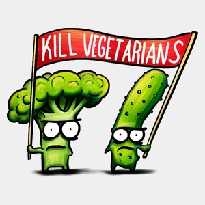 Kill Vegetarians - Męska Koszulka Biała