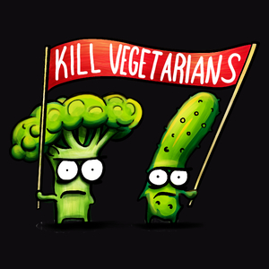 Kill Vegetarians - Męska Koszulka Czarna