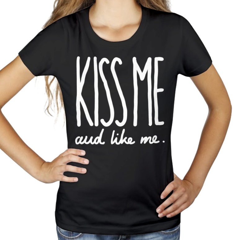 Kiss Me - Damska Koszulka Czarna